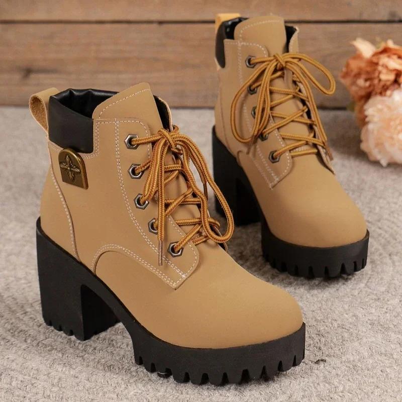 2024 New Short Boots Spring and Autumn Winter Coarse Heel Pointed Large Women's Shoes Comfortable and Fashionable Women's Boots