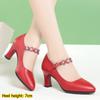 Scarpe da Donna alla Moda in Pelle, Tacco Chunky, Tacchi Alti Versatili, Scarpe Leggere e Comode in Pelle Morbida