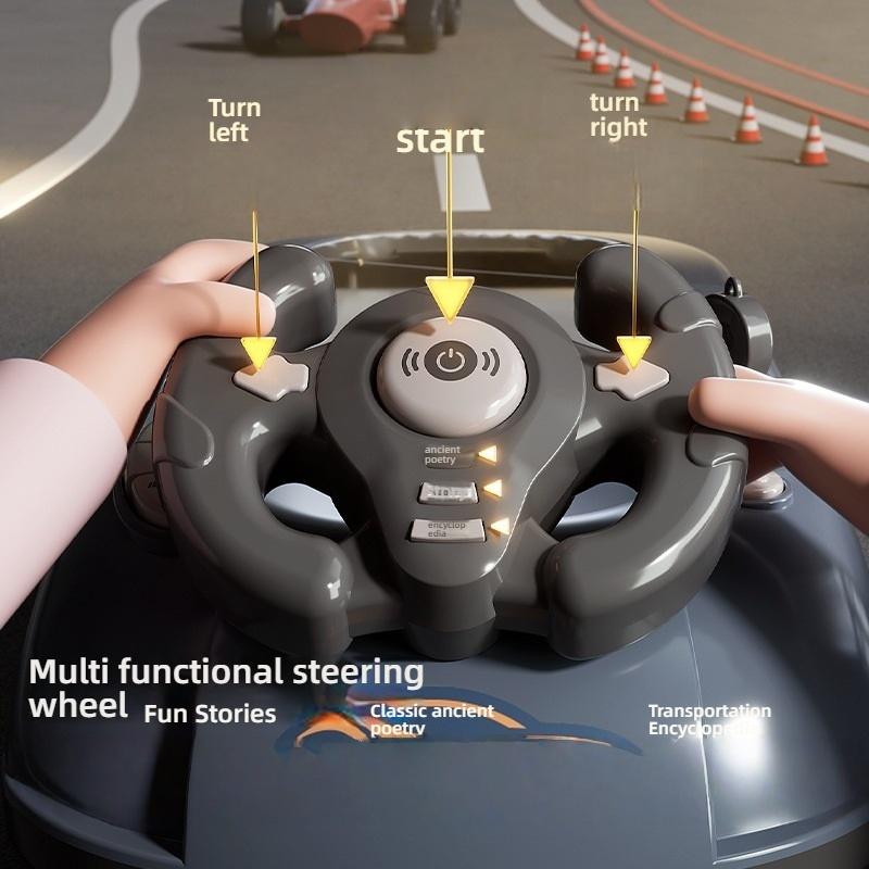 Children's Racing Game Console, Fun Obstacle Avoidance and Level Adventure, Educational Steering Wheel Toy Tabletop Game