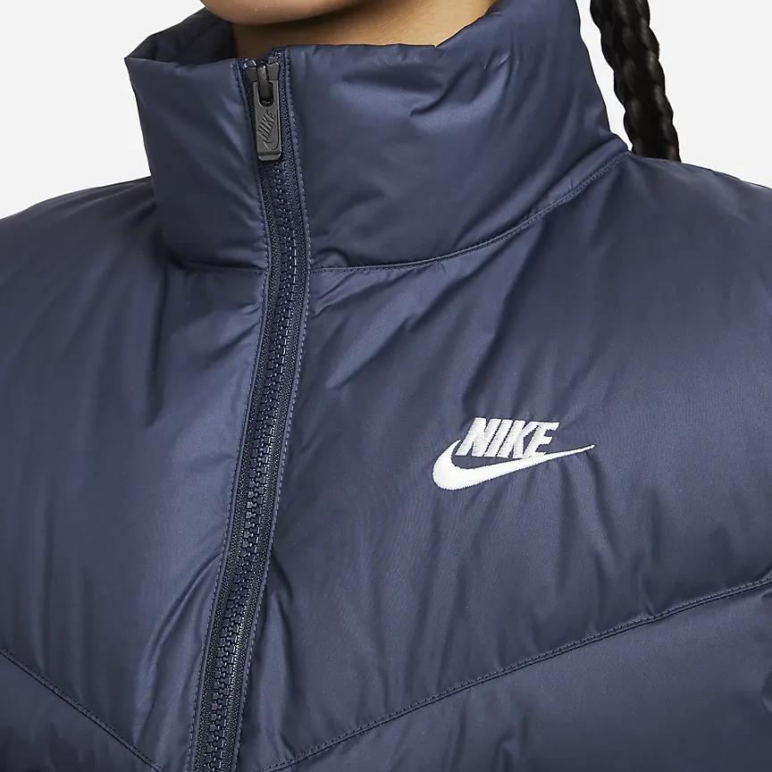Nike Therma-Fit Windrunner Sportswear Solid Color Stand Collar Casual Down Vest Women Vests Obsidian FZ1104-451