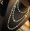 Rose Gold Four-Leaf Clover Double-Layer Pearl Necklace