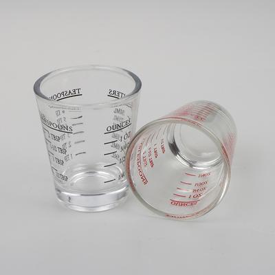 50ml/100ml Thickened Graduated Glass Oz Ounce Cup Measuring Cup Shot Glasses Kitchen Home Measure Supplies