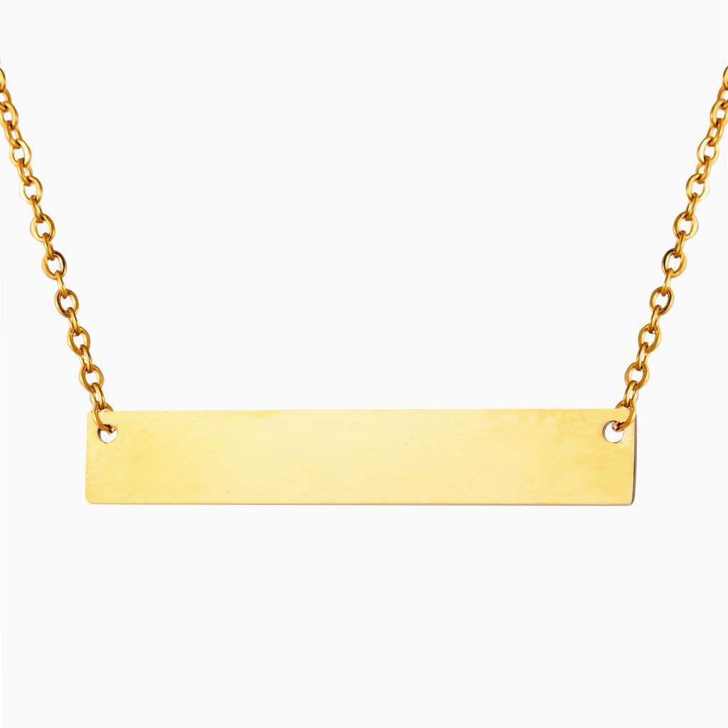 Custom Words Stick Pendant Necklace For Women Laser Engraved Personalized Letter Stainless Steel Choker
