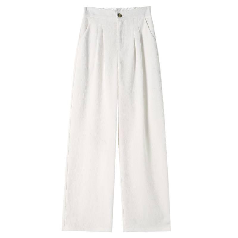 Real Shot 2026 Summer Ice Silk Sun Protection High-Waist Wide-Leg Suit Pants for Women
