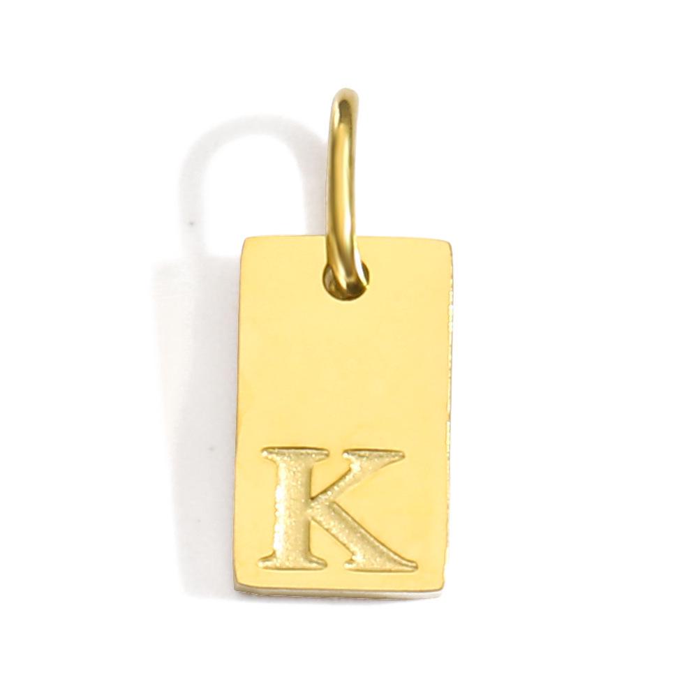 Gold-Plated Alphabet Pendant Accessories – 26 English Letters Stainless Steel for DIY Jewelry