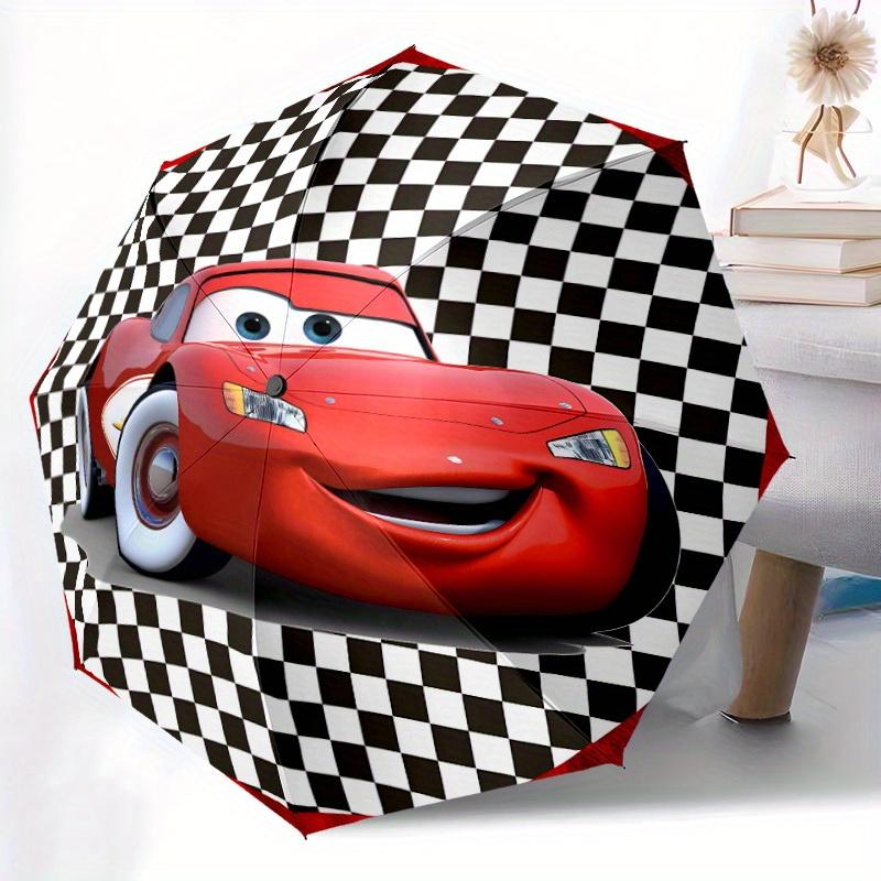 1pc Racing Car Checkered Flag Automatic Folding Umbrella, 8-Rib Portable & Foldable Design, All-Season Use, Highqualityy0722003