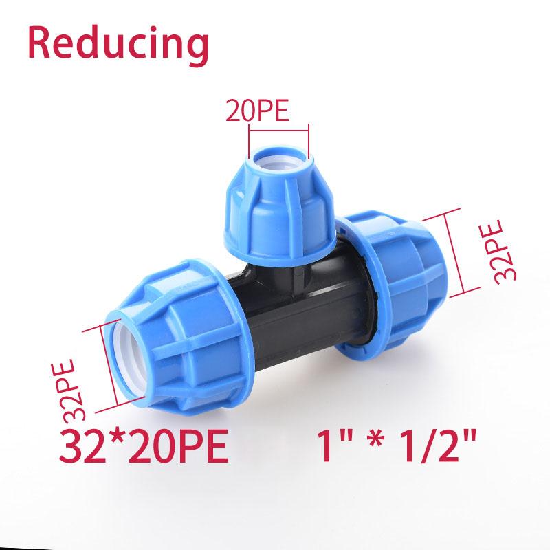 1pcs 20/25/32mm 1/2" 3/4" 1" PE Pipe Quick Connector Elbow Reducing Water Pipe Joint Tap Water Irrigation