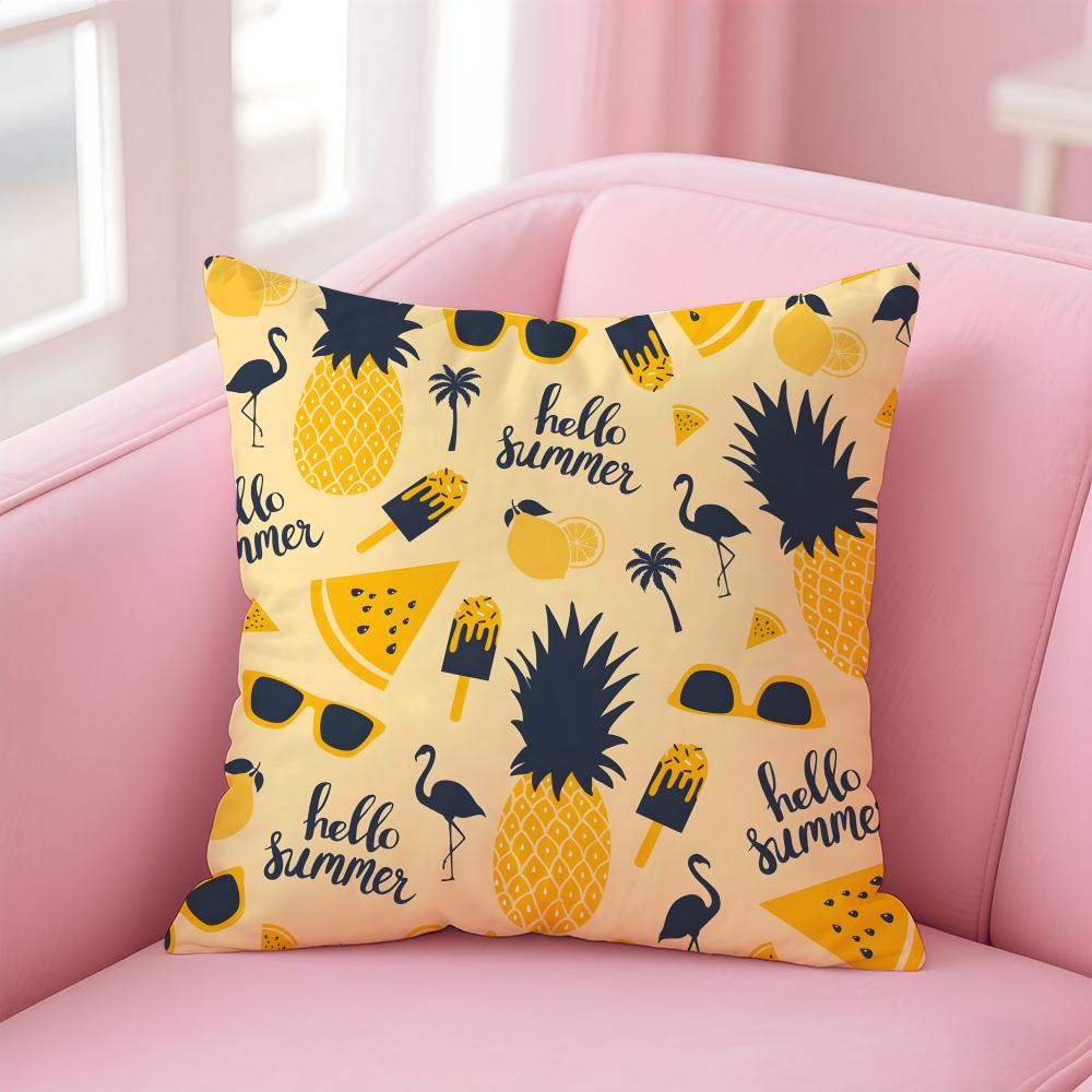 Hand-Drawn Pineapple Cushion Cover Linen Pillowcase Cover Soft Decor For Sofa Home Room