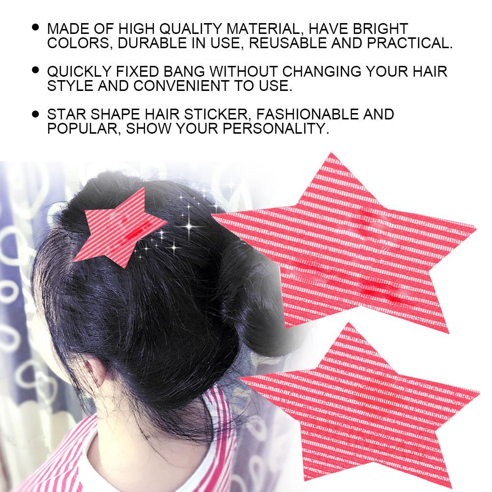 12pcs Star Shape Hair Sticker Fixed Hair Bang Clip Hair Paste Hair Accessories