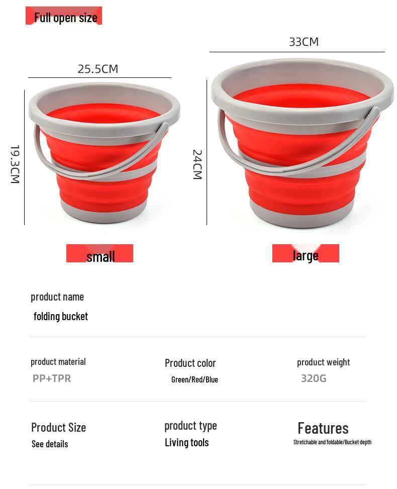 Silicone Foldable Car Water Bucket for Kids & Outdoor Activities