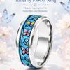 8mm Star Flower Pattern Stainless Steel Ring Butterfly Star Moon Red Rose Color Ring Women