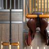 Wall Mounted T-Shaped Saddle Rack Wooden Horse Tack Rack T-Shaped Saddle Hanger  for Western Saddle