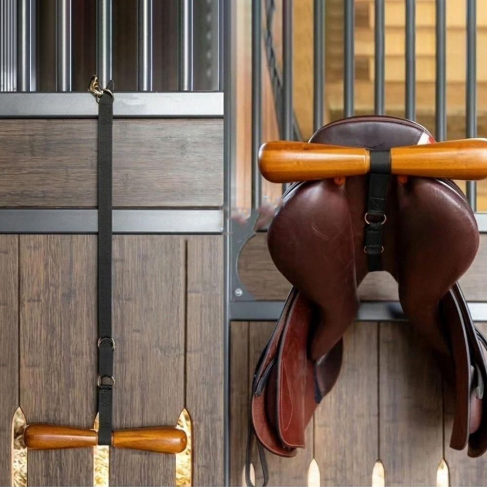 Wall Mounted T-Shaped Saddle Rack Wooden Horse Tack Rack T-Shaped Saddle Hanger for Western Saddle
