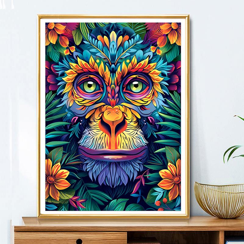 5d DIY Diamond Painting Cross Stitch Abstract Monkey Diamond Embroidery Mosaic Full Round Drill Home Decor Arts