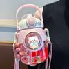 820ml Kids Water Sippy Cup Cartoon Water Bottle with Straw and Handle Portable Drinking Bottle Cup for Children Student School