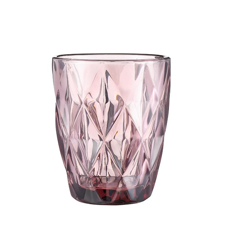 1 Stück 240ml 8oz Vintage Geprägtes Farbiges Seiten Glas Whiskey Wasser Glasbecher Schweres Dickes Glaswaren Becher