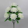 12Heads Silk Rose Artificial Flowers Fake Bouquet Wedding Party Home Grave Decor