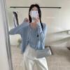Autumn and winter new gentle wind sweet knitted sweater cardigan + lace splicing lace vest two-piece set for women