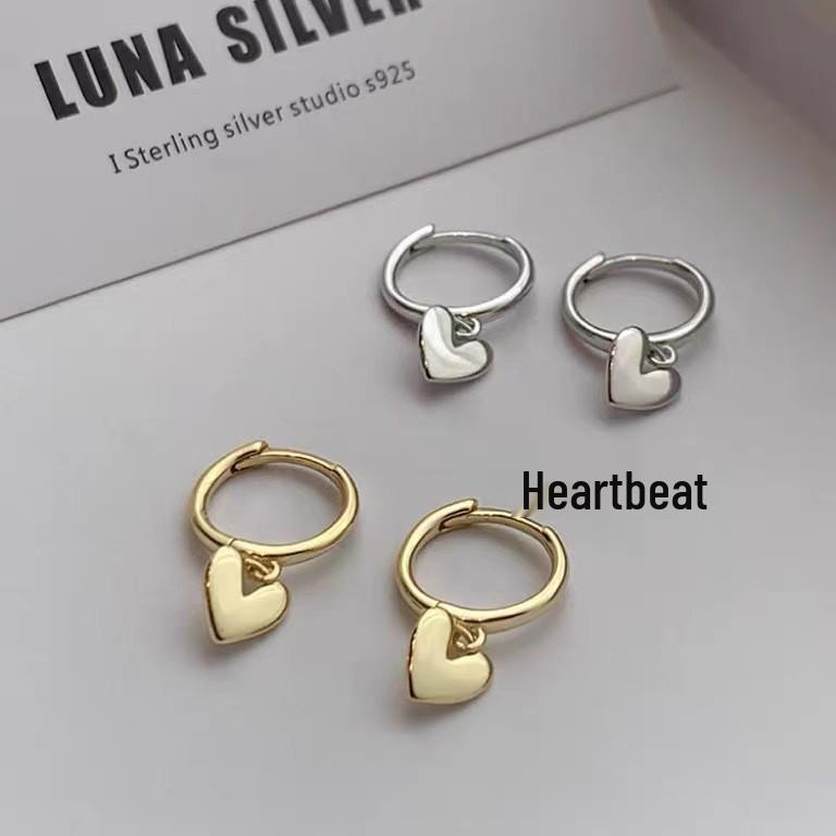 Beixi 925 Sterling Silver Heart Earrings for Women - Stylish Korean Trend Accessory 925 Silver