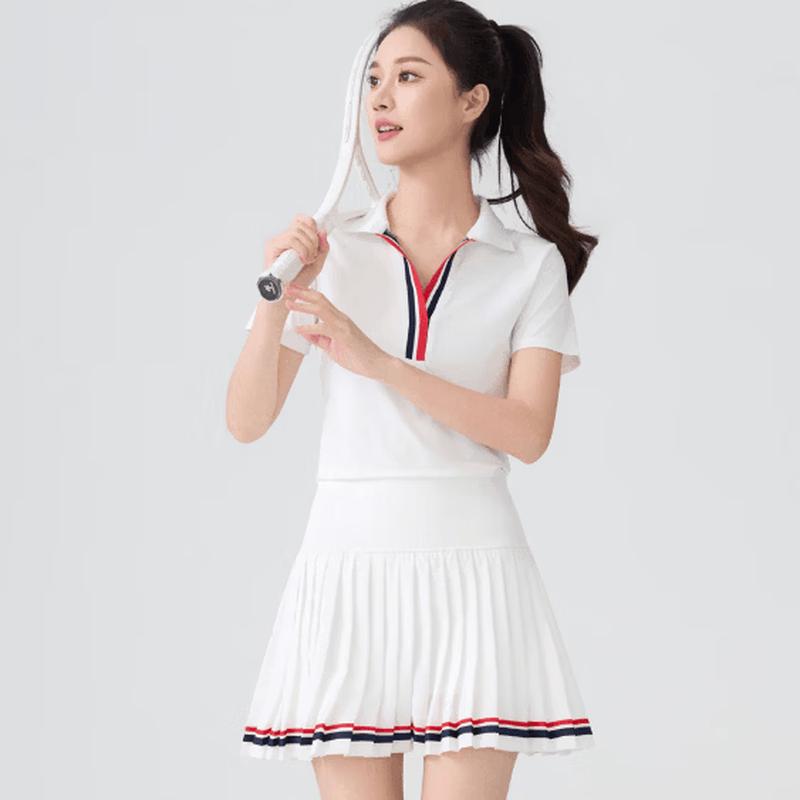 Qidingbao Color-block Pleated Sports Suit