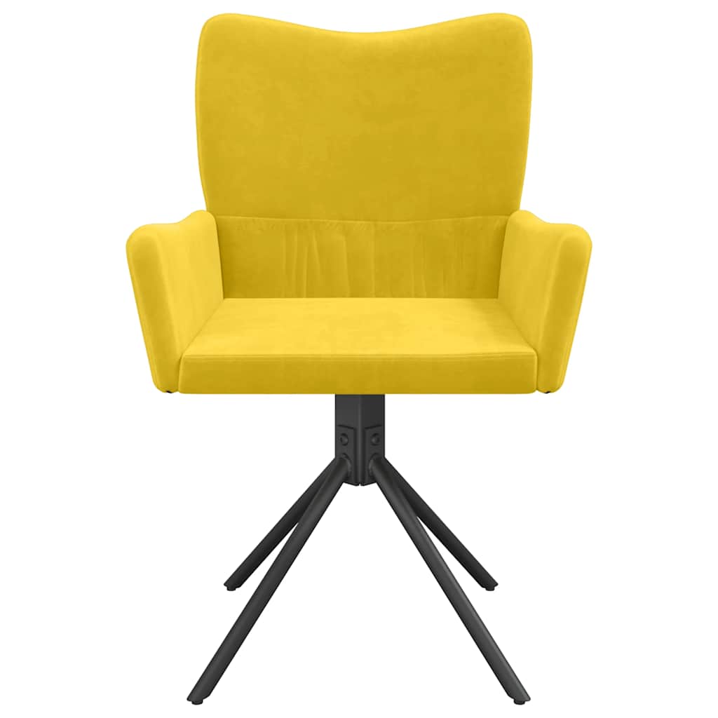 Dining Chairs 2 Pcs Swivel Yellow Velvet