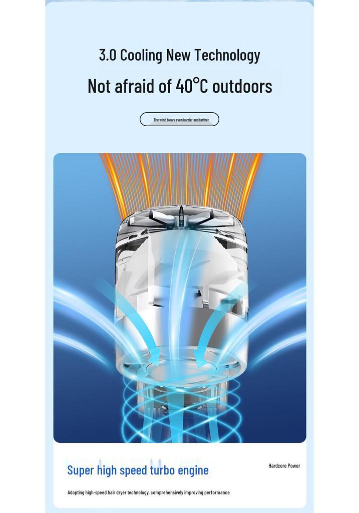 Portable High-Speed Cooling Fan with Ice Pack - Handheld Outdoor Travel Fan