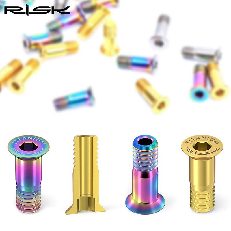 Risk Titanium Alloy MTB Road Bike Rear Derailleur Jockey Wheel Screws Bicycle Pulley Guide Wheel Fixing Bolts 2pcs M5*14.2mm