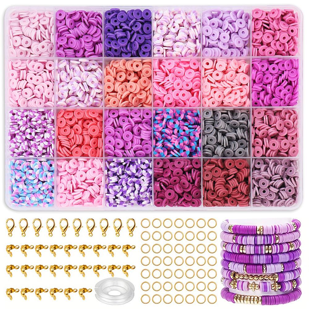 

Набір для браслета з глиняних намистин на 24 сітки: Набір намистин 3 мм 23 кольорів для виготовлення ювелірних виробів своїми руками