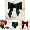Christmas Tree Hanging Decorations With Heart And Bow Design For Holiday Decor