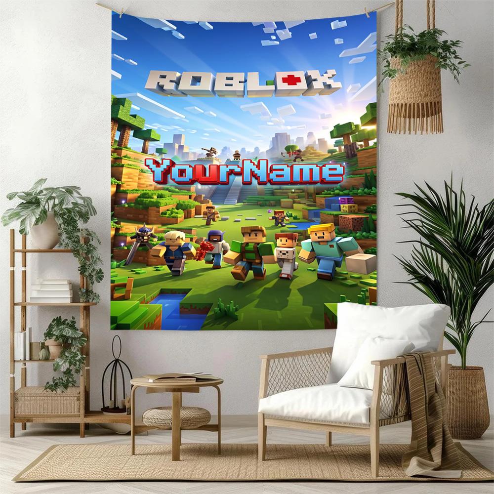 Roblox Custom Your Name Wall Decor Tapestry Art For Pet Memorial Birthdaywedding Party Backdrop Family Gift