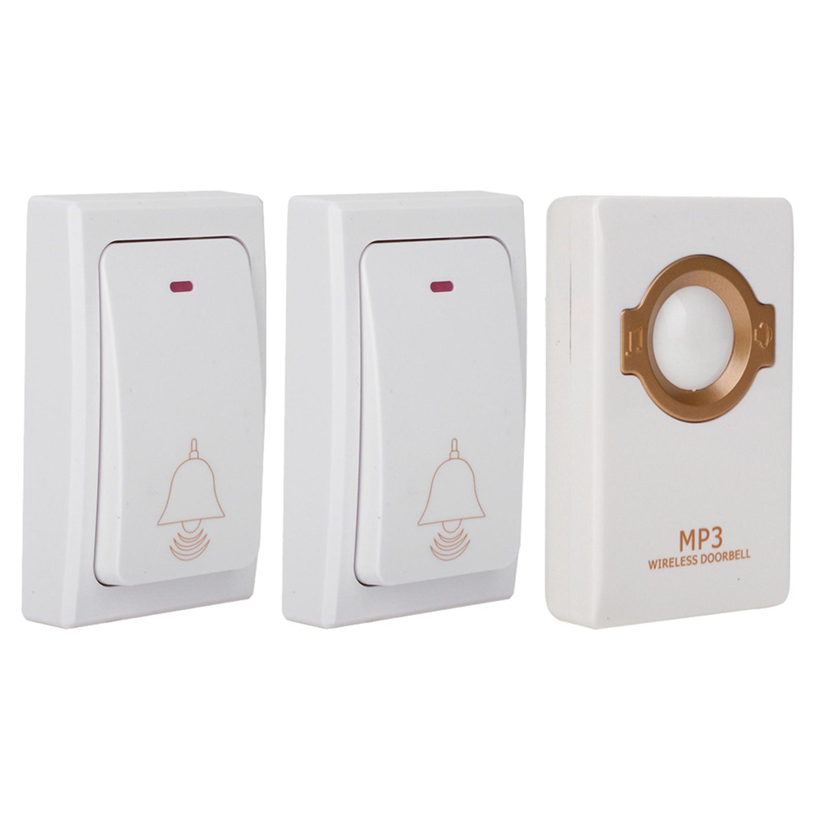 

Smart Wireless Selfpowered Waterproof Doorbell Chime Elderly Caller 2*transmitter 1*receiver
