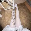Slightly Transparent Y2K Stockings Letter Printing Gothic Stockings New Pantyhose  JK