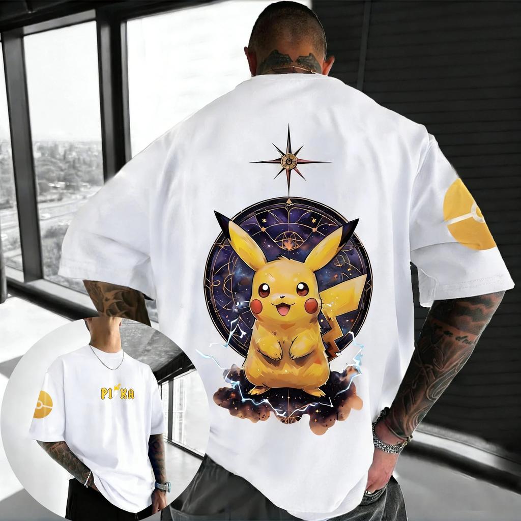 2026 Pokémon Anime Pikachu Gengar Peripherie Gedrucktes Kurzarm Herren Damen Locker Sportlich Bequem Baumwolle Paar T-Shirt
