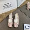 Mary Jane shoes shallow mouth round toe mid heel elegant outdoor simple high heels spring autumn