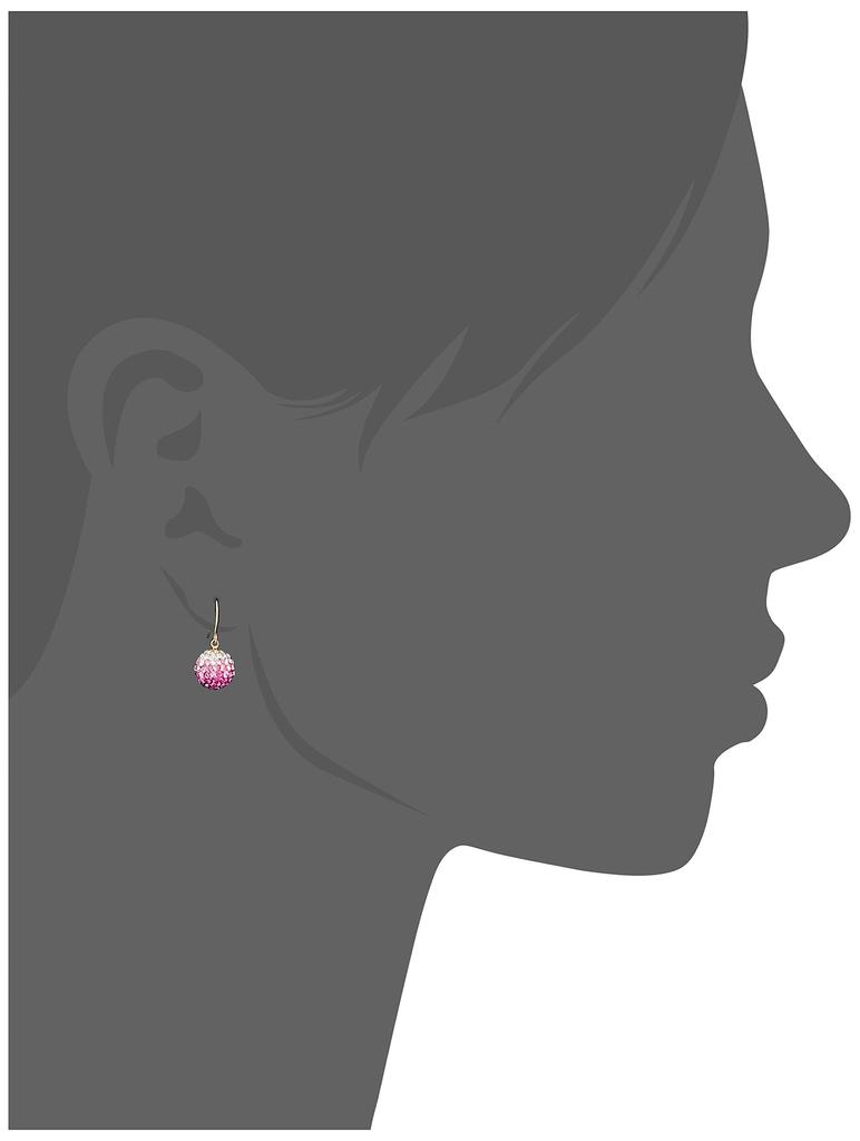 Estelle Rhinestone 10K Yellow Gold Earrings (Pink)