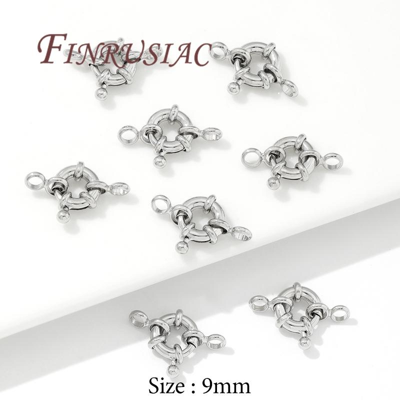 18K Gold Plated Sailor Clasps,Round Spring Clasps For Jewelry,Connector For Bracelets Accessories,DIY Jewelry Making Supplies