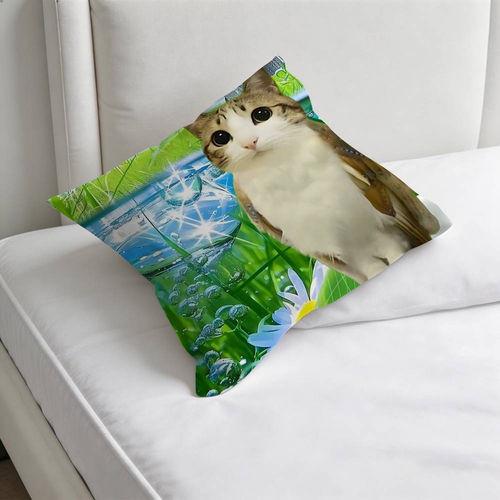 FFrutiger Aero Art Decorative Square Pillow Cover Soft Comfortable Pillow Case Sofa Bed Home Decoration