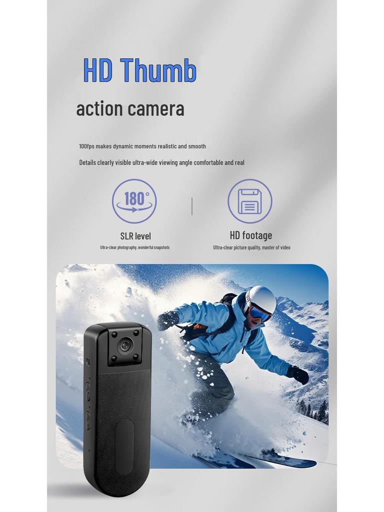 Câmera WiFi com Clipe Traseiro e Gravador de Voz - Redução de Ruído Móvel/Reunião, Vídeo Anti-Vibração para Animais de Estimação/Esportes, Captura de Foto e Áudio.