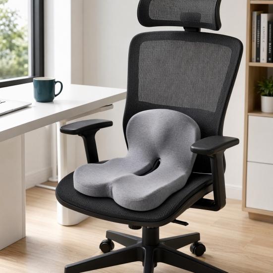 Memory Foam Seat Cushion with Back Support, L Shaped Car Office Chair Pad, Integrated Lumbar And Seat Cushion for Driving Desk