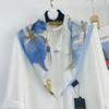 Magnet Simulation Silk 70Cm Small Square Scarf Women'S Spring Korean Version Oil Painting Silk Scarf Versatile Scarf Elegant Decoration