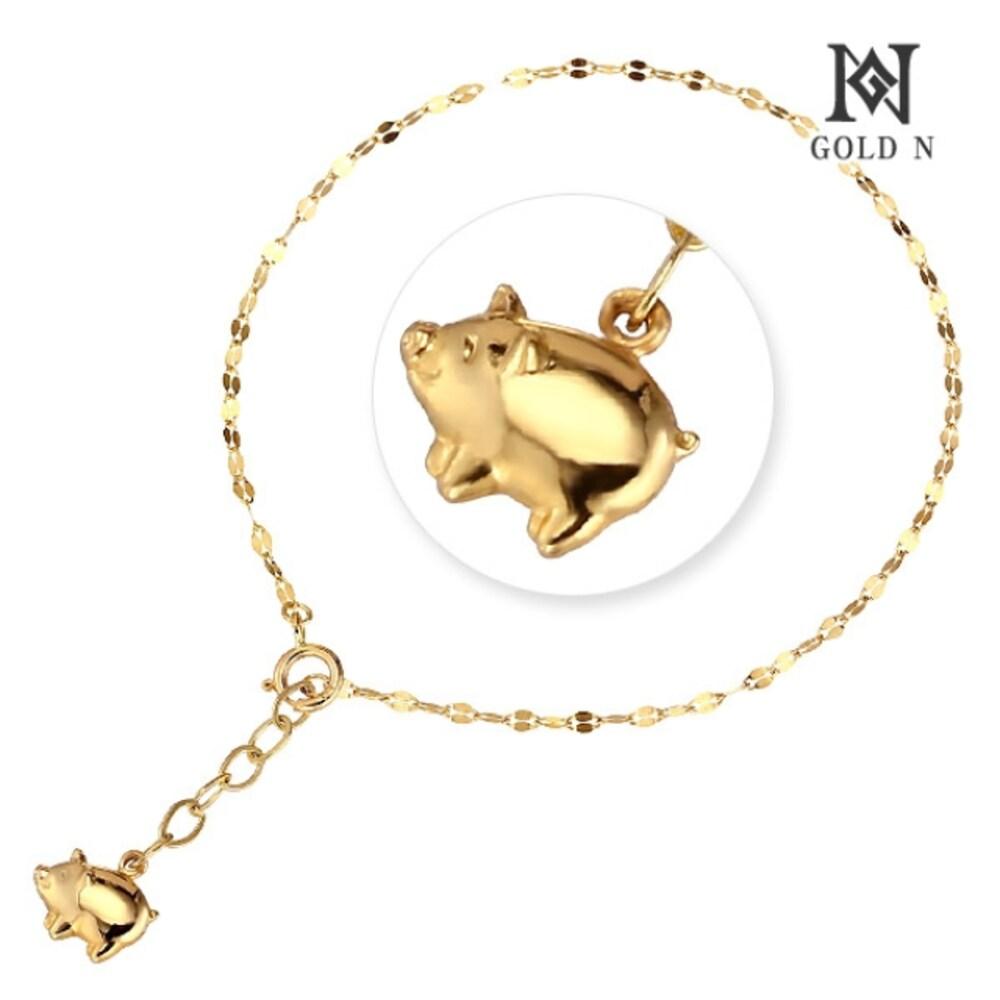 [Gold N] 14K Gold Lucky Pig Brilly Single-Line Bracelet Yg