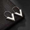 Simple Gold Silver Color Letter V Gift For Women Drop Earrings Dangle Earring Hoop Earrings Jewelry