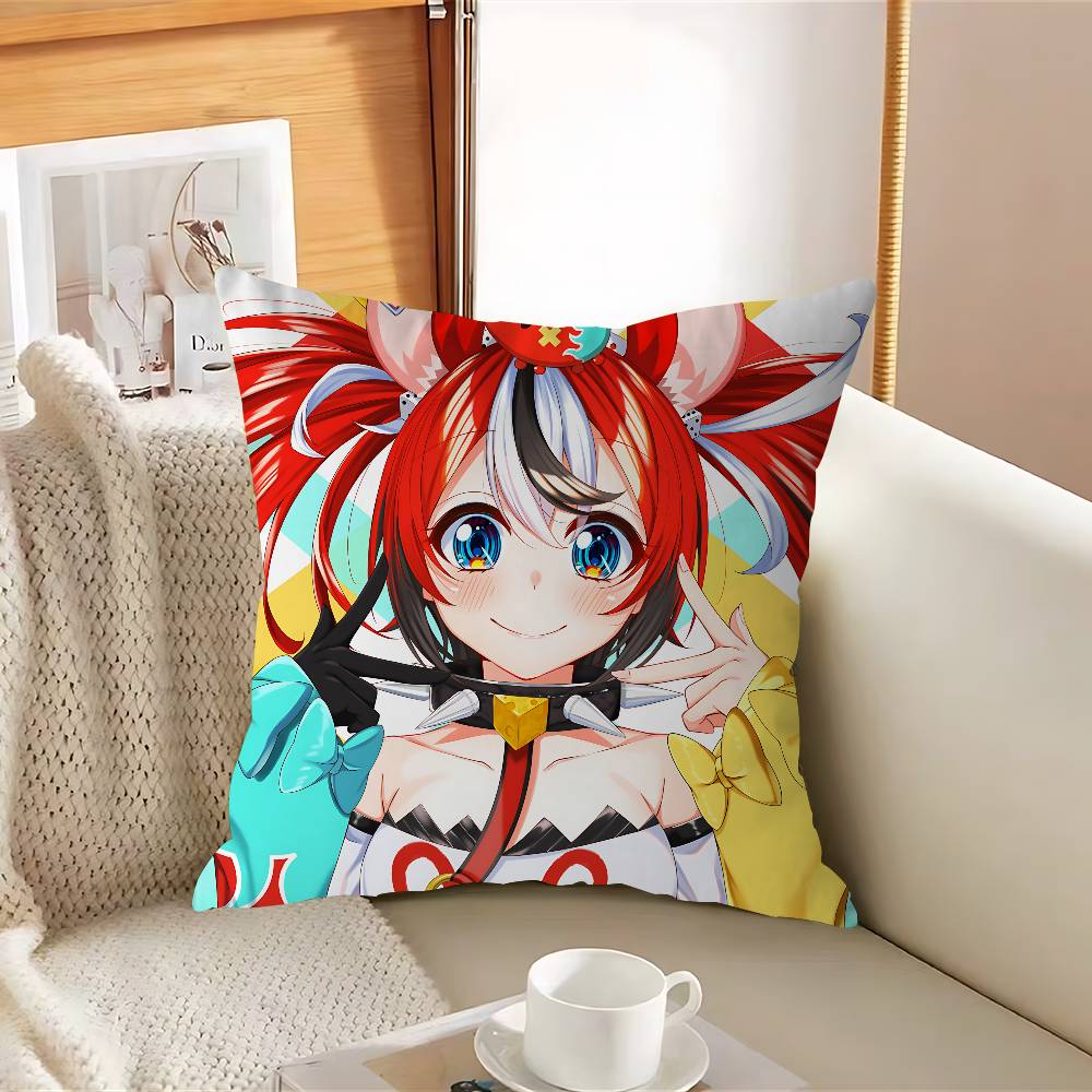 

Anime H-Hakos B-Baelz-HololiveS Pillow Case Removable Washable Cushion Cover – All-Season Soft Linen 12x12Inch