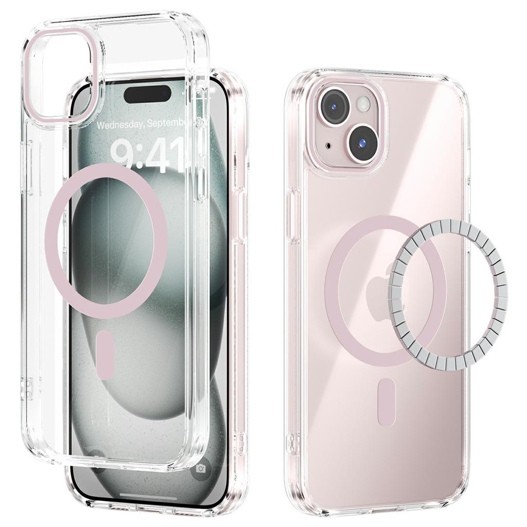 For iPhone 14 Case Compatible with MagSafe Anti Scratch Clear TPU PC Phone Back Cover