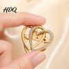 Scarf Fastening Pin Double Layered Love Heart Brooch Rhinestone Lapel for Men Heart-shaped Brooch Women Decorative Badge Clothes Bag Hat Suits