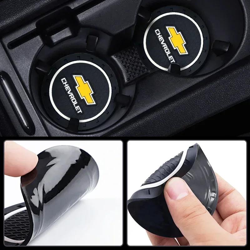 QAR3 1/2Pcs Car Auto Water Cup Slot Non-Slip Mat Water Cup Bottle Holder Mat For Chevrolet Colorado Cruze Spark Captiva Malibu Aveo
