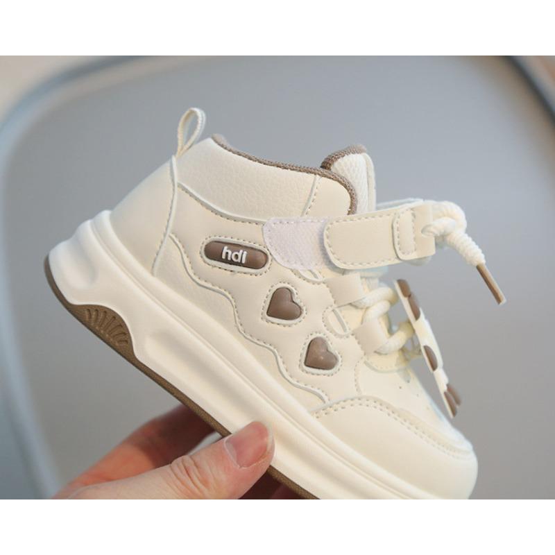 Children’s Sneakers, Spring/Autumn Girls’ White Cartoon High-Top Shoes, Boys’ Casual Skate Shoes, Soft-Soled Baby Shoes