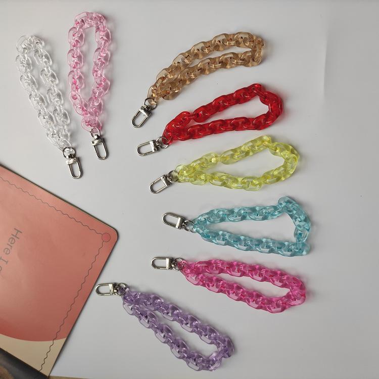 Handy-Fingerriemen Kette, Acryl Handy-Zubehör Riemen Kette Handgelenk Schlüsselanhänger Riemen Fingerarmband Kette