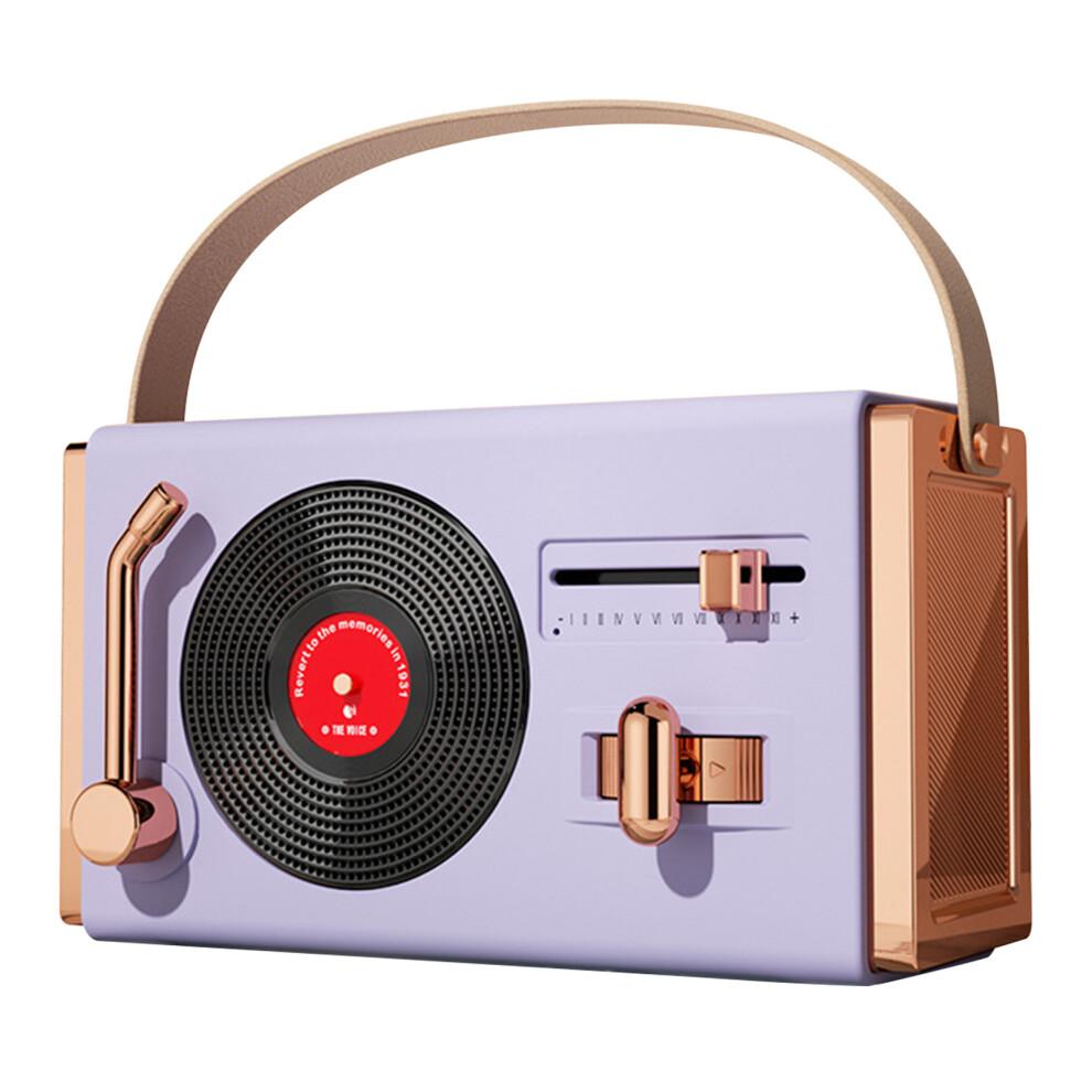 Portable Retro Bluetooth Speaker 3W ABS Purple for Living Room & Office