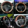 Wood Grain Steering Wheel Cover for Auto Car Tuning SUV Lux Grip PU Leather Universal Vintage Interior Parts Car Accessories